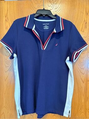 Women’s Nautica Navy Polo with Red & White Trim
